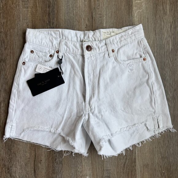Rag & Bone High Rise White Denim Short - size 27 - Picture 1 of 4